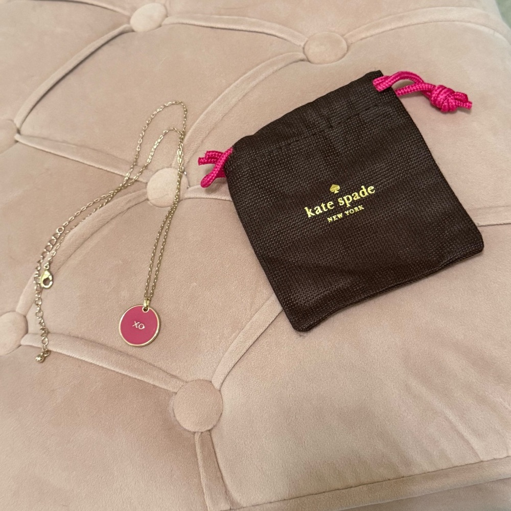 Kate Spade enamel pendant XO necklace - 20”